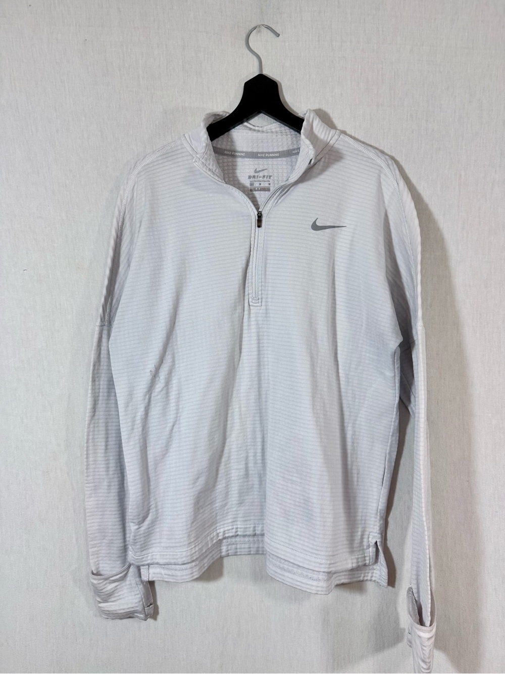 Nike M White Dri-FIT Quarter-Zip Pullover long sleeve shirt
